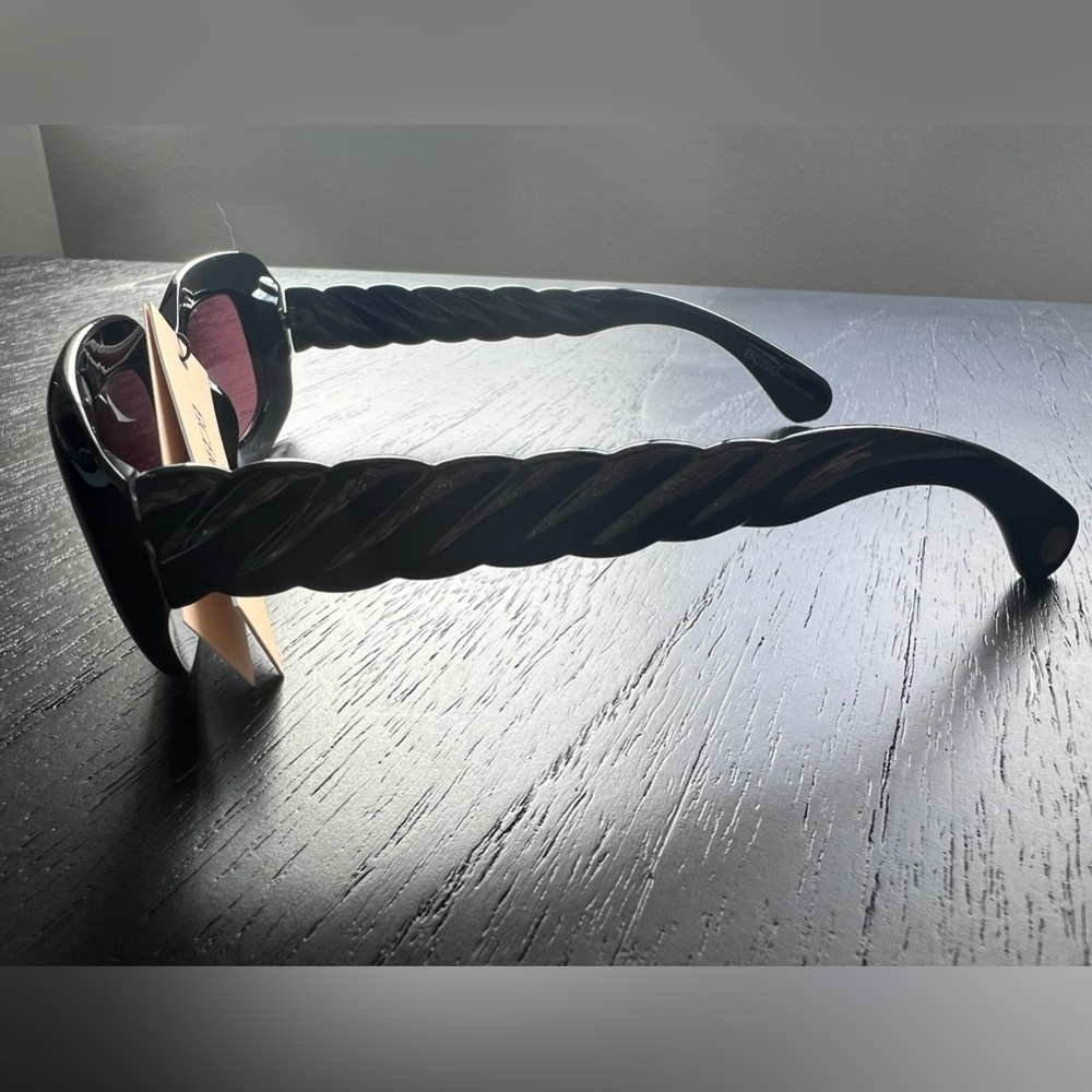 NWT BCBGeneration Rectangular Sunglasses - Black … - image 2